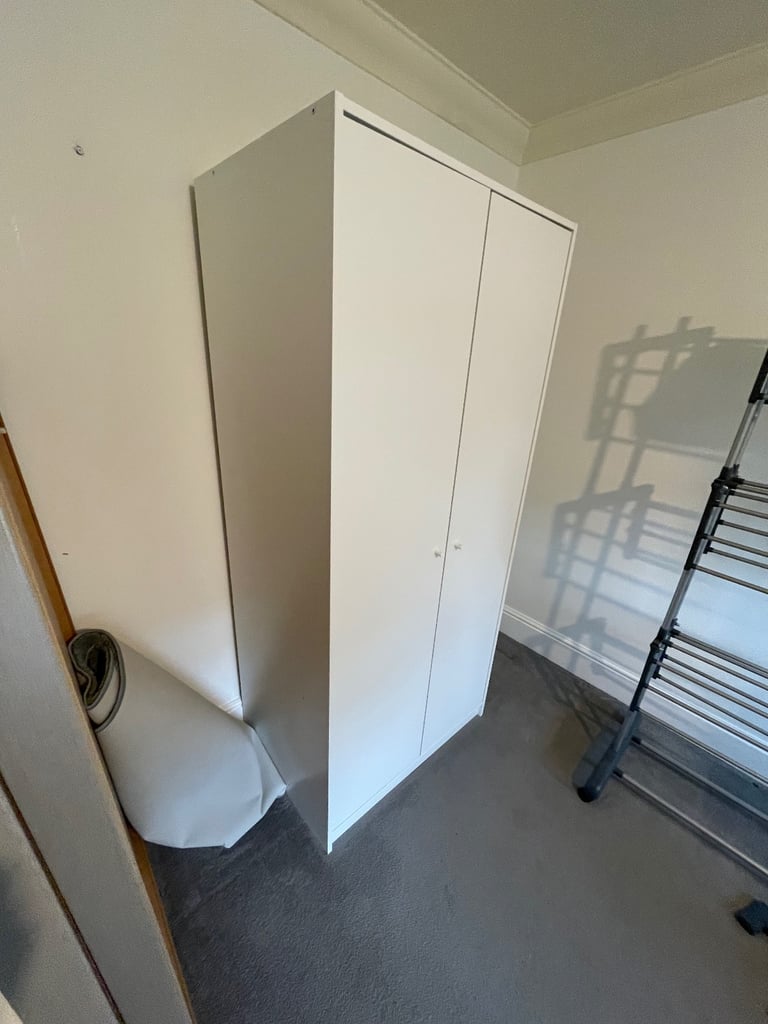 White 2 door wardrobe