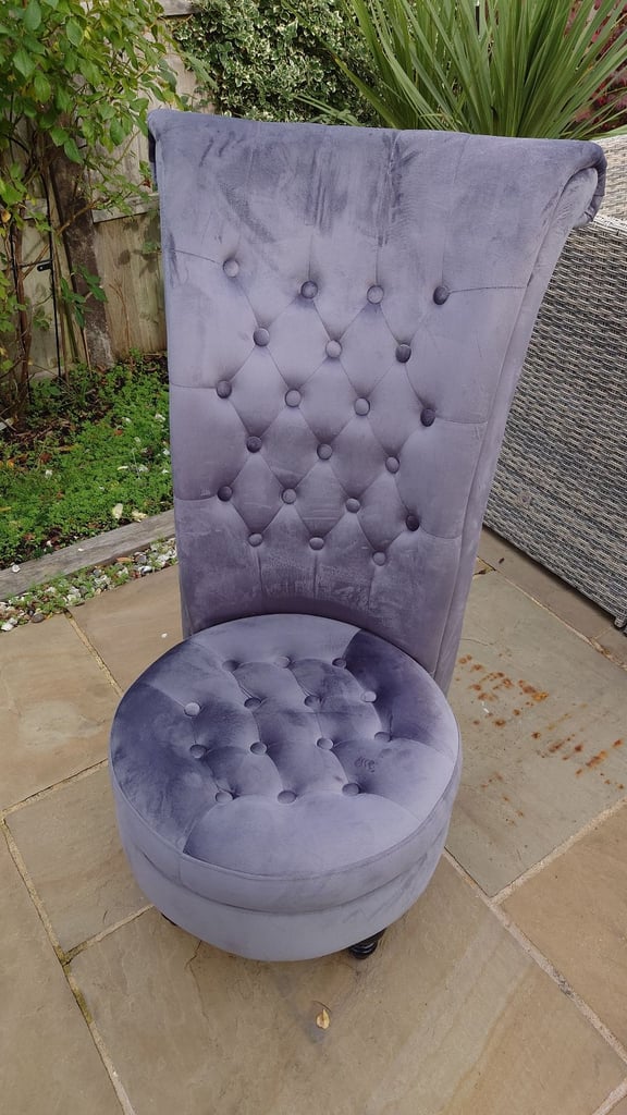 High Back Velvet Chair with Storage 