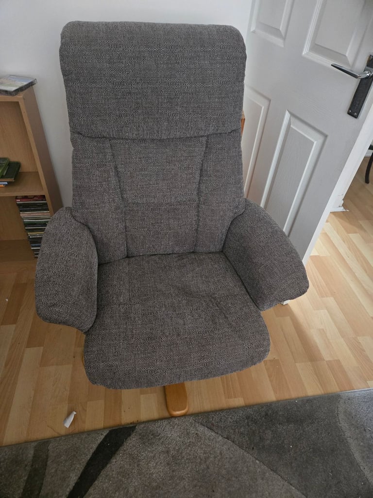 image for 2x Grey material chairs