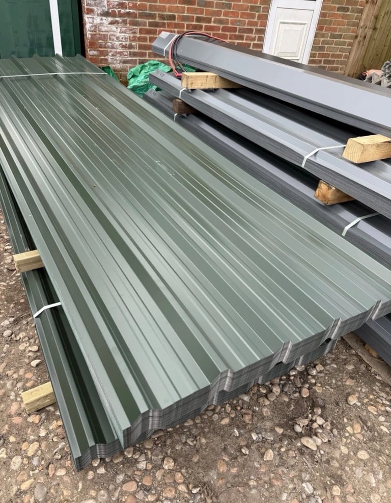 image for Brand new - juniper green box profiled steel roofing sheets corrugated sheeting 