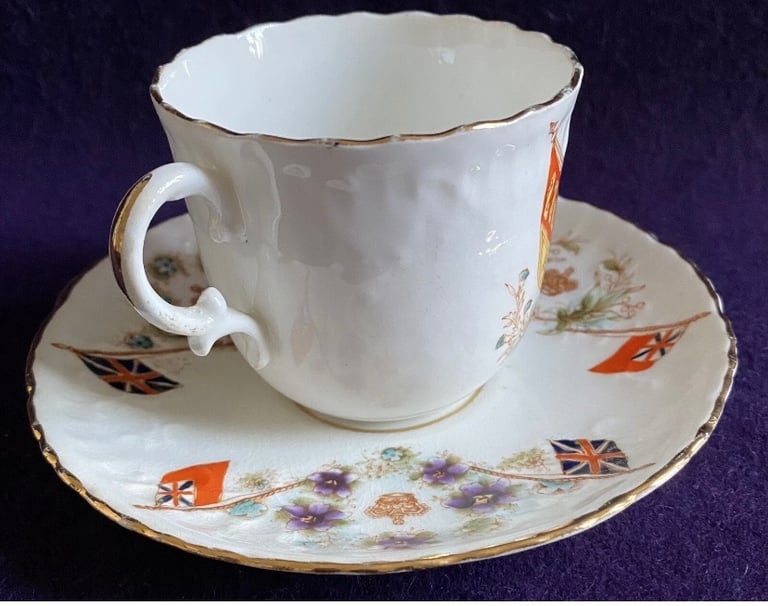 Commemorative Cup & Saucer Queen Victoria Edward VII Long Live The King  