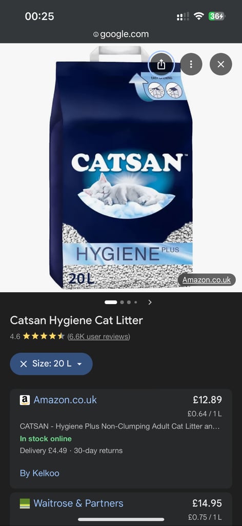 Catsan cat litter 20L (pending collection)