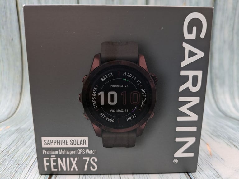 image for Garmin Fenix 7s Sapphire Solar 42mm (Dark Bronze Titanium with Shale Grey Band)