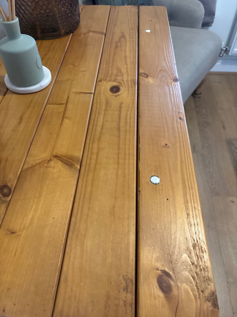 Sewing machine table base with solid wood top, 