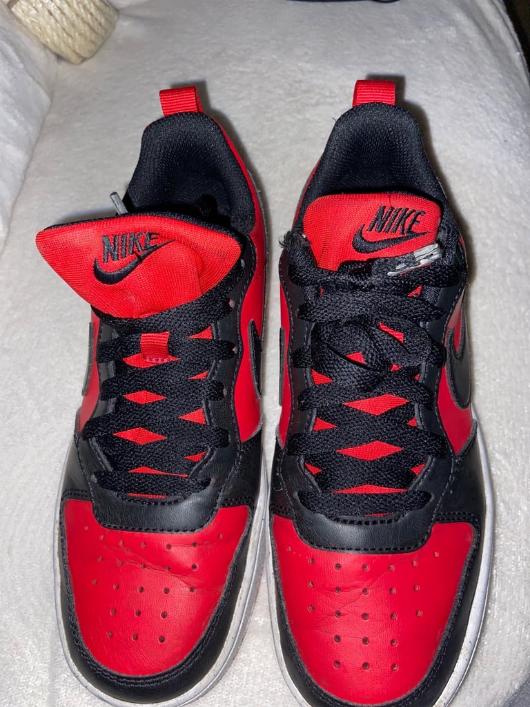 image for Nike Court Borough Low Red and Black Size 2 and a half.