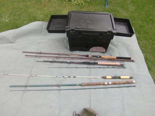 fishing rods for fresh water fishing. Daiwa Fishing tackle box. AS