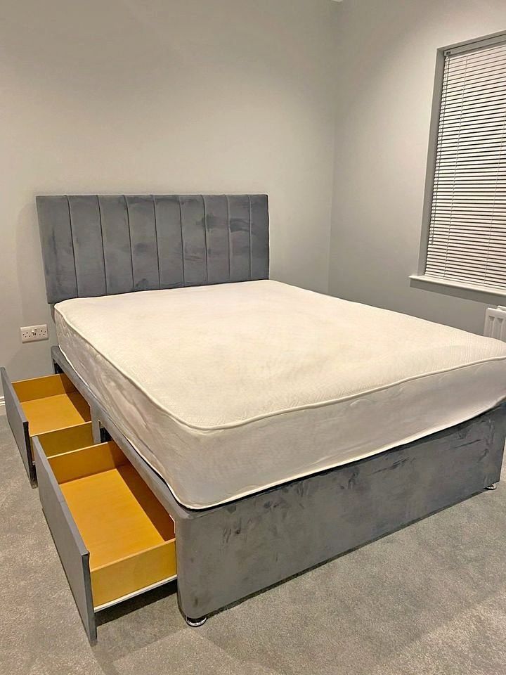 image for 🏠 Order Fast – King Size 5FT Divan Bed with Mattress & Drawers | Limited Time Sale **