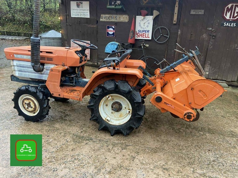 KUBOTA B1400 4X4 COMPACT TRACTOR & ROTOVATOR ALL WORKING WELL SEE VIDEO