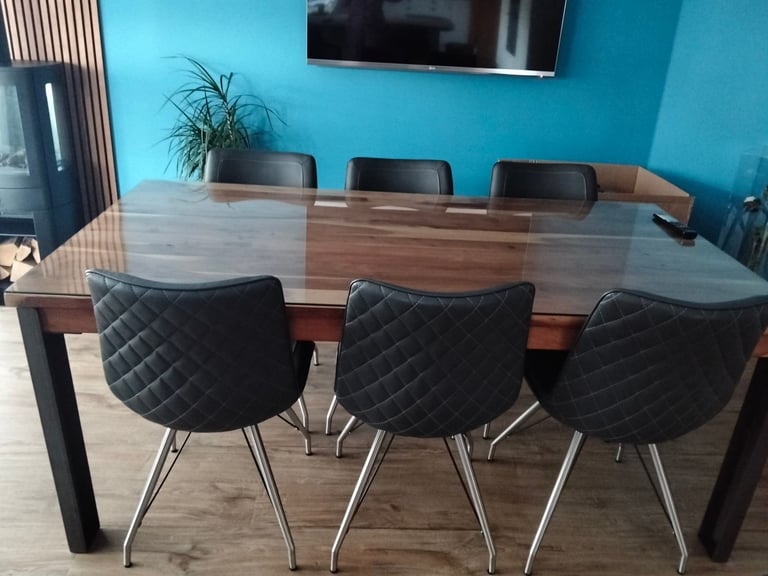 image for Solid Oak Dining Table & 6 Chairs