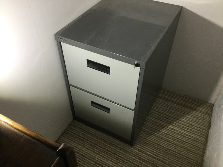 image for Steel 2 Drawer Filling Cabinet plus folders