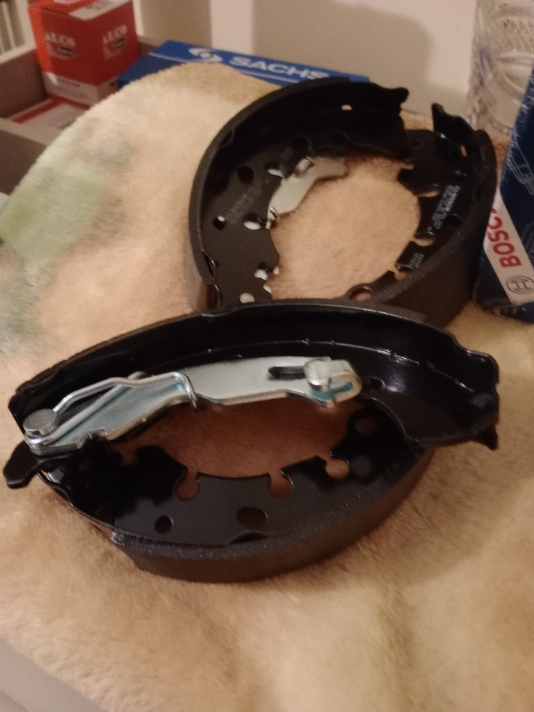 Brand new rear brake shoes.