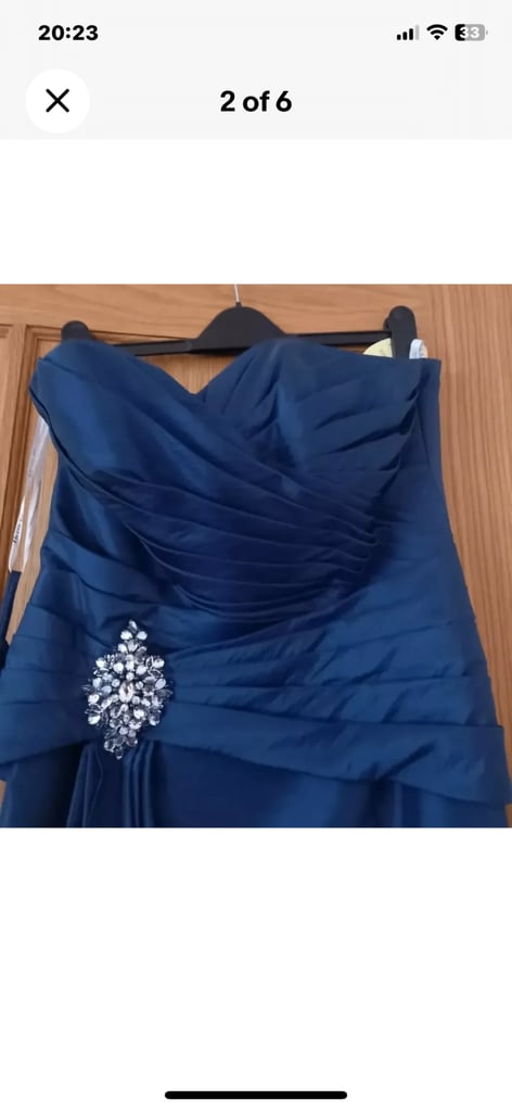  New Beautiful Satin Blue Bridesmaid/ Prom   Dress