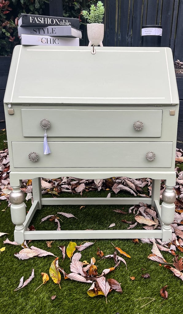 Antique Writing Bureau £150 Sage and Blush