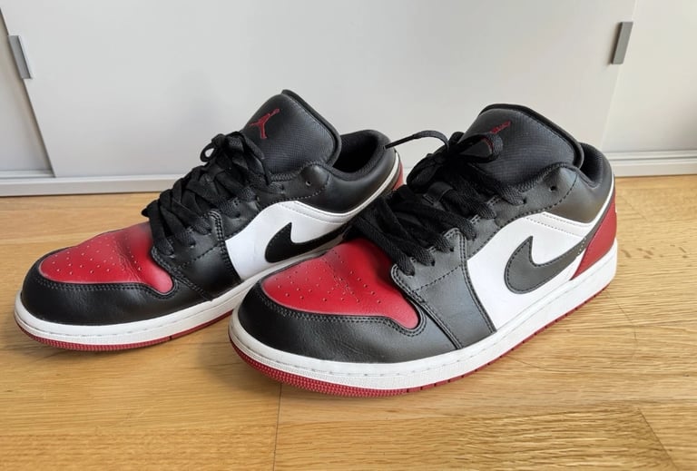 Nike Air Jordan 1 LOW Chicago Bred Toe White Black Red UK10
