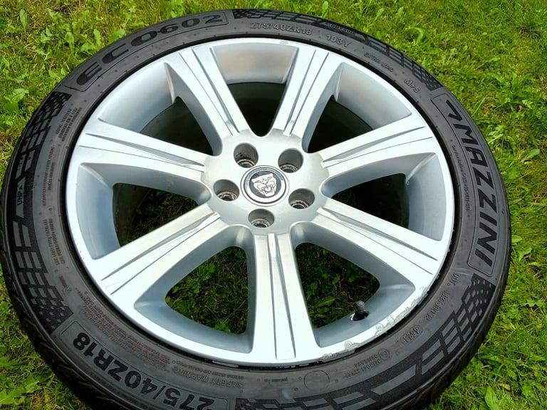 18" JAGUAR ALLOY WHEELS XF XE XJ XK 5x108 ALLOYS EXCELLENT TYRES