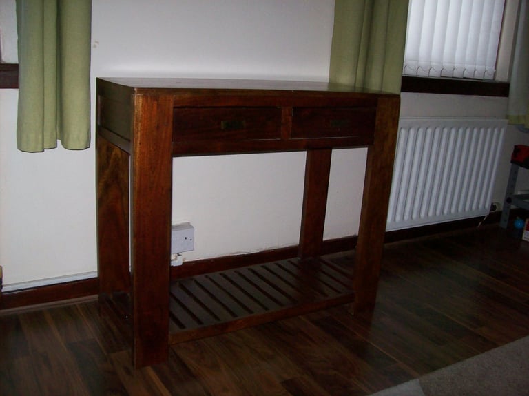Hardwood Console Table With two drawers Good Overall   