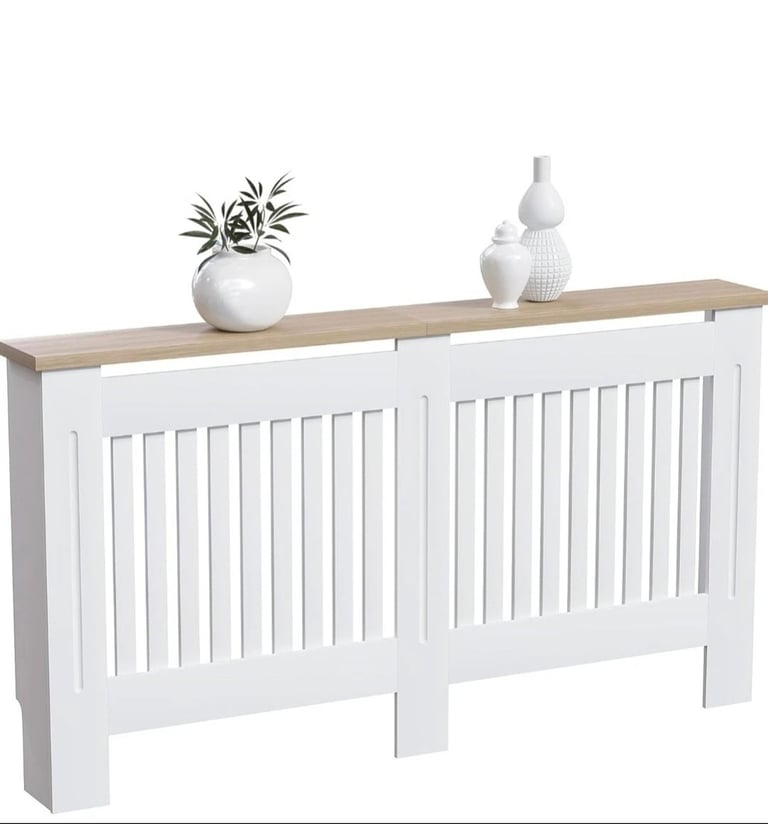 image for Radiator Cover Medium Modern White Cabinet H83 x W152 x D19