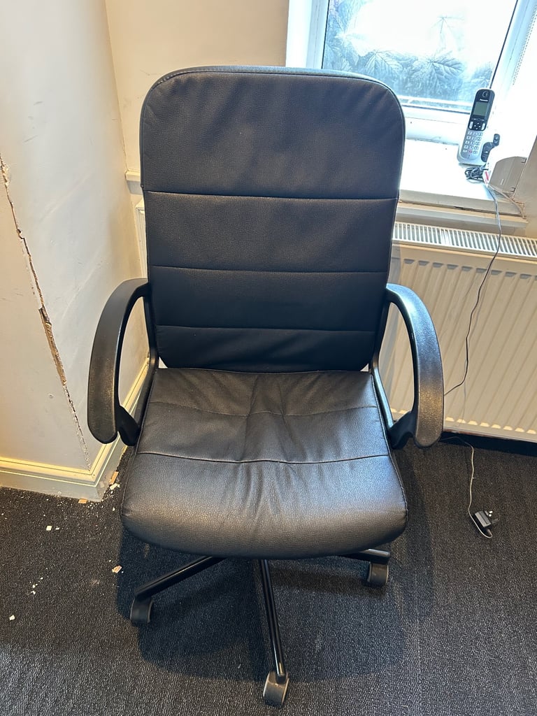 image for Leather Office/ Desk Chair In Black Colour