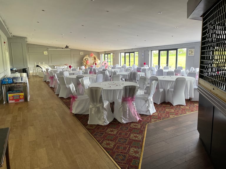 Wedding chair covers white satin with own tie backs