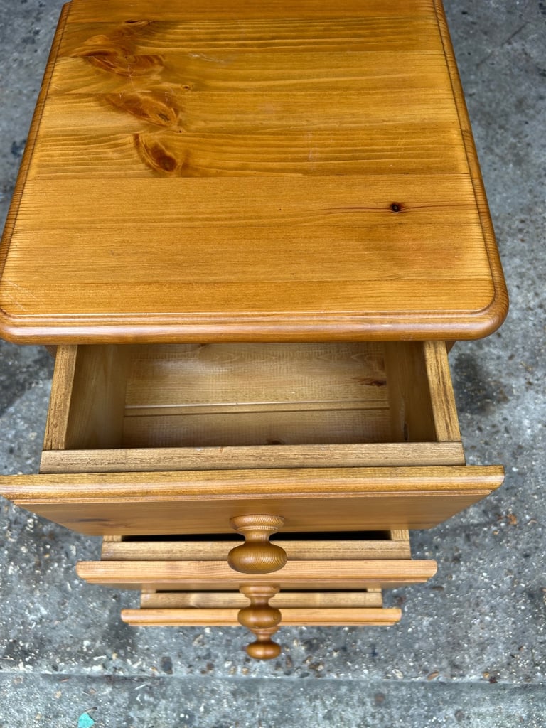 Solid chunky pine bedside table. Dovetail joints. Possible delivery 