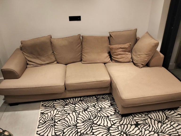 image for BEIGE DESIGNER CORNER SOFA DELIVERY AVAILABLE TODAY 