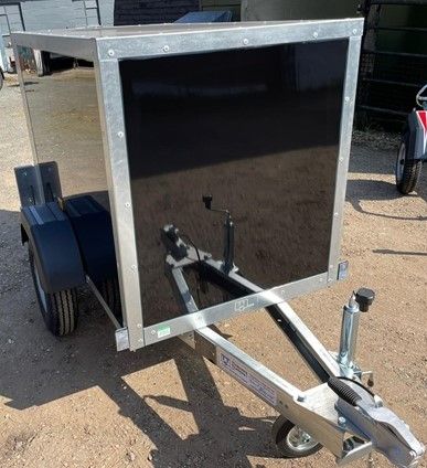 Camping Trailer in Black or White with Roof Bars and Spare Wheel -Tickners Single Axle 5' x 3' x 3'