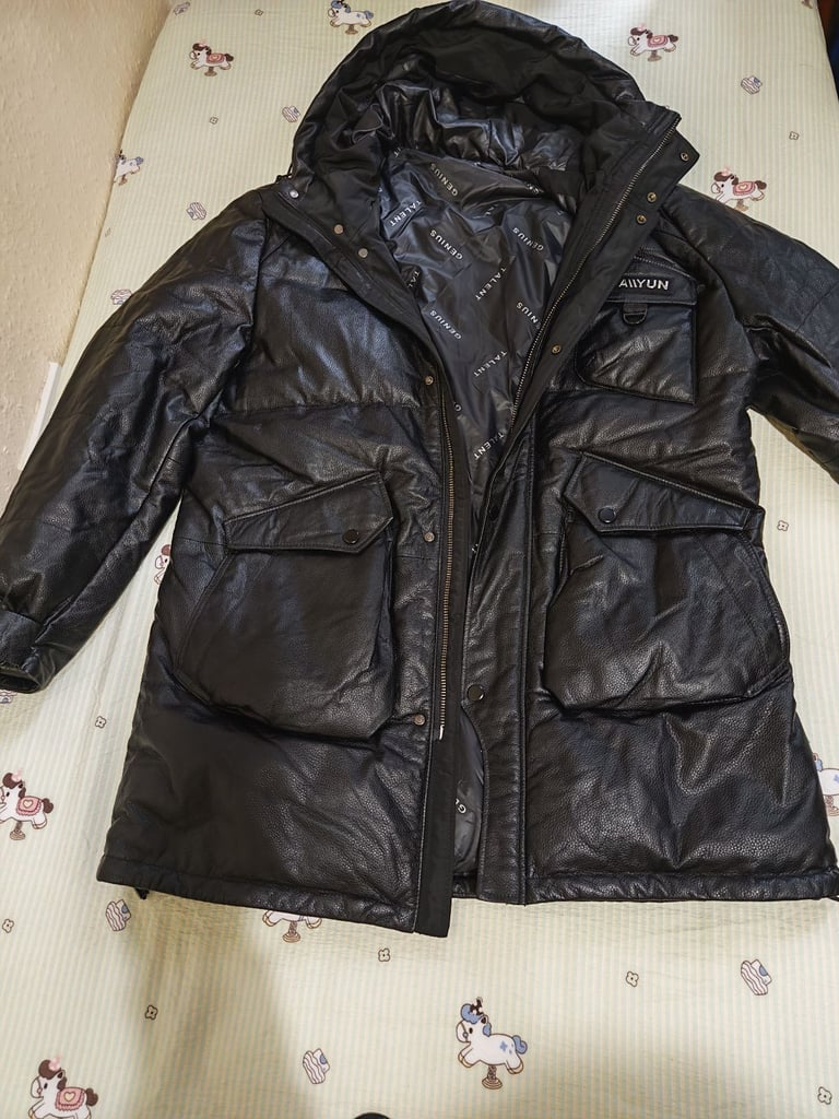 Very handsome male leather cloak