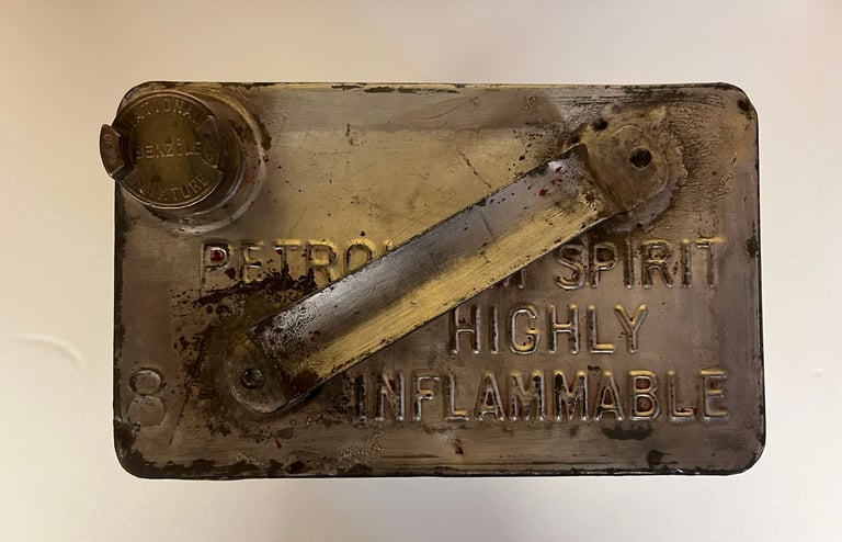 Vintage S & M 2 gallon petrol can