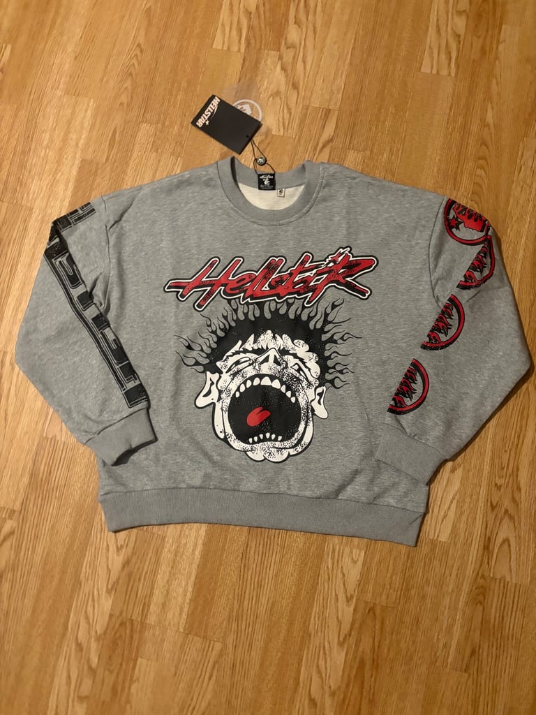 image for Hellstar Grey Heather Crewneck Jumper Grey Size Small
