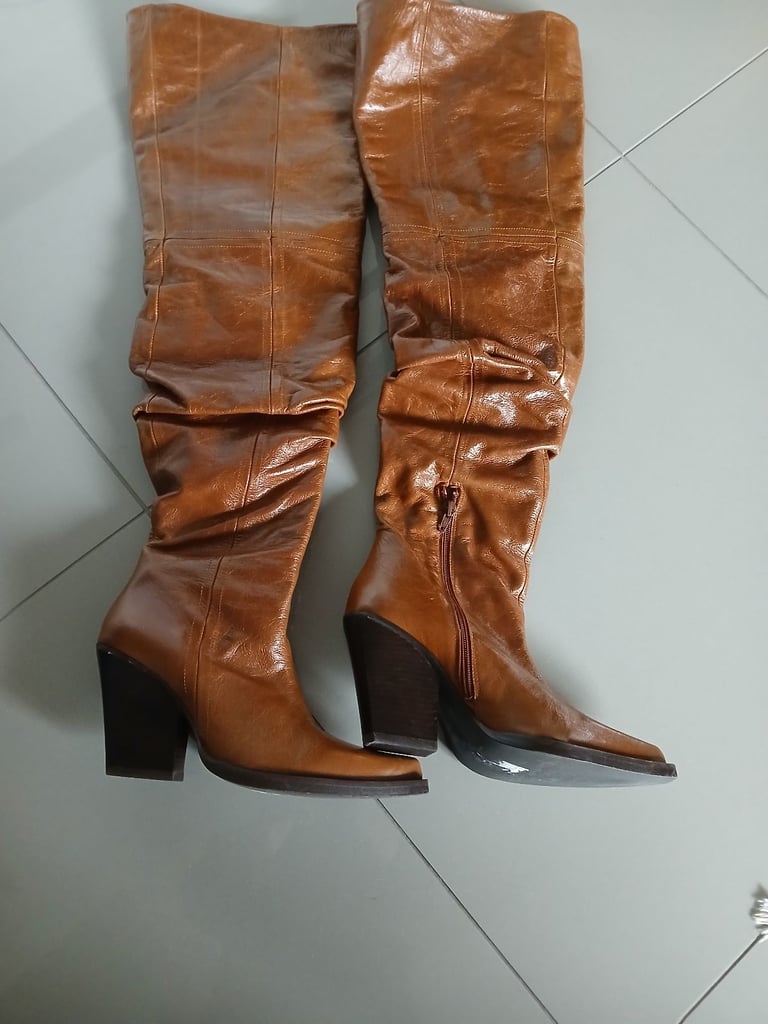 image for Asos long leather boots