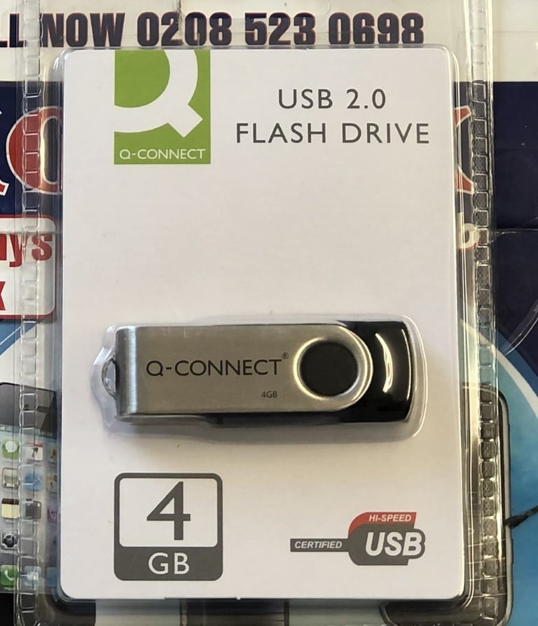 image for Q - Connect 4GB Data Traveler 2.0 USB Flash Drive - Black
