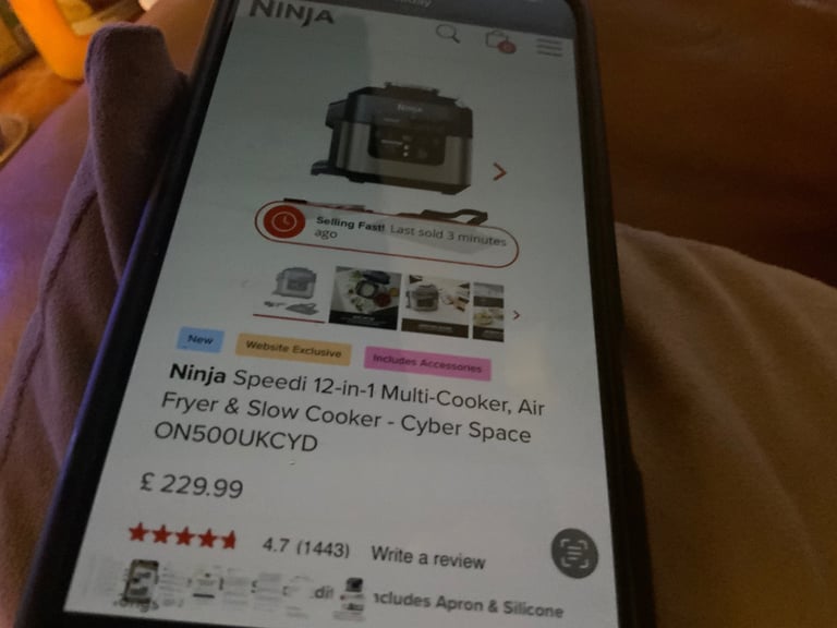 image for Ninja speedi 12 in 1 limited edition with apron and tongs brand new sealed in box 