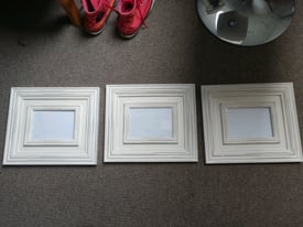 3 x large cream photo frames