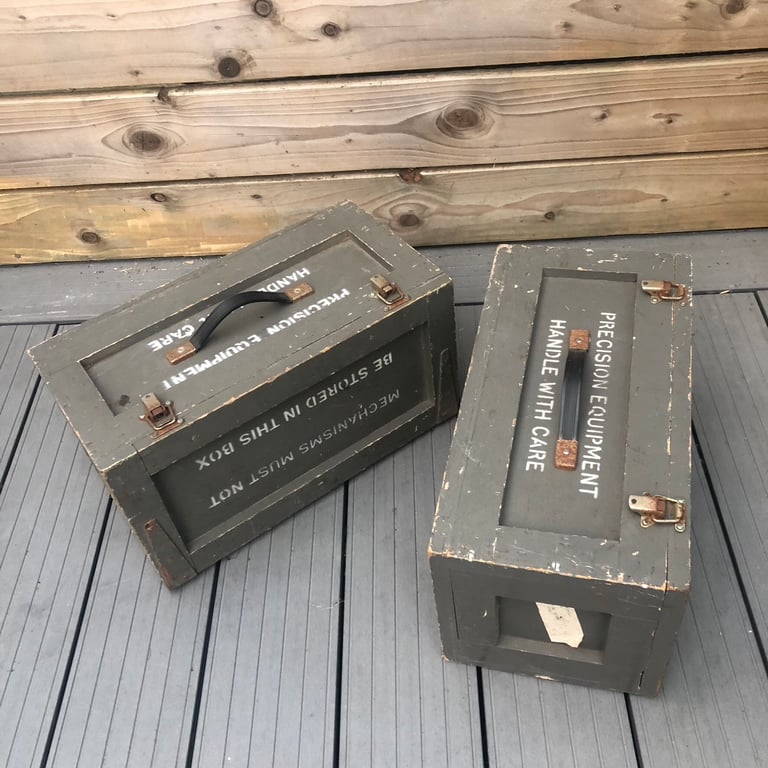 Pair of Painted Industrial Instrument Tool Boxes - Project / Upcycle