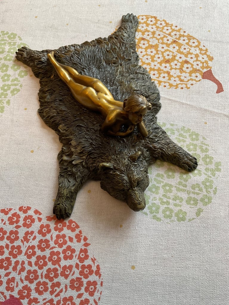 Franz Bergman bronze. Nude on a rug