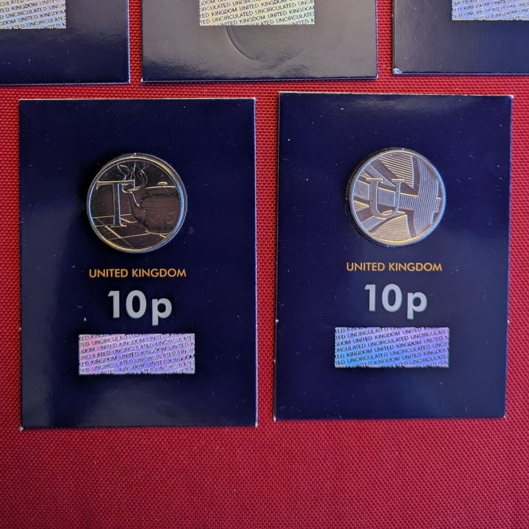 10p 2018 A-Z alphabet U. T. T. Q. Q. O. O. ChangeChecker coins