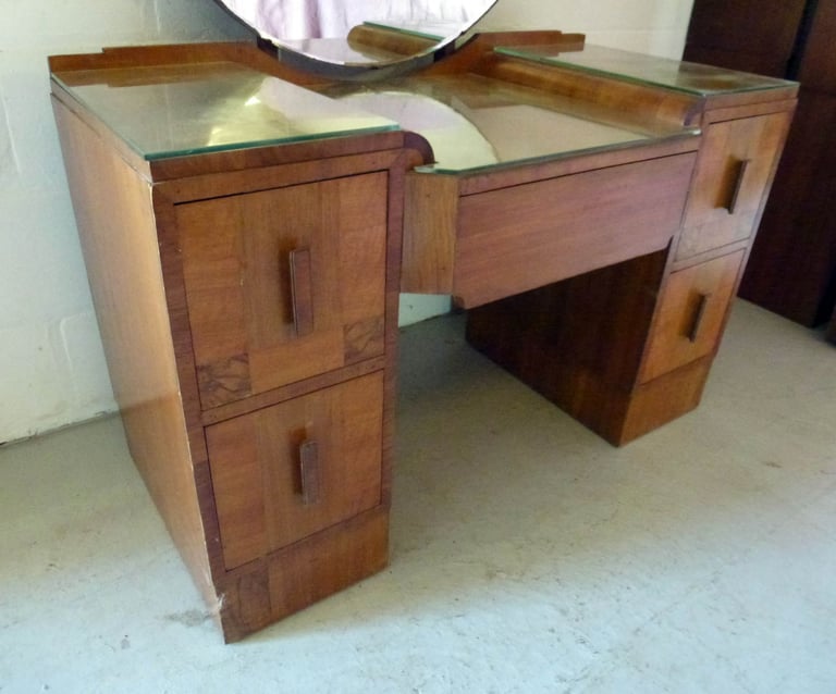 image for Art Deco walnut veneered dressing table
