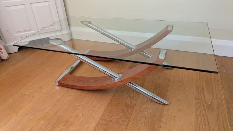 Glass & Walnut Coffee Table