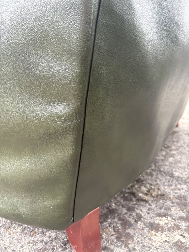 Thomas Lloyd green vintage leather chesterfield sofa 