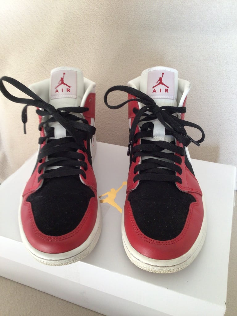Air Jordan 1 Mid Womens Gym Red/Black/White.