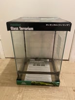 Glass terrarium & artificial greenery 