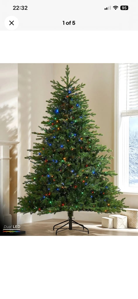 image for BRAND NEW! 7FT WER Christmas Pre-Lit WINDSOR FIR Tree - DUAL LED Lights (Box) * 