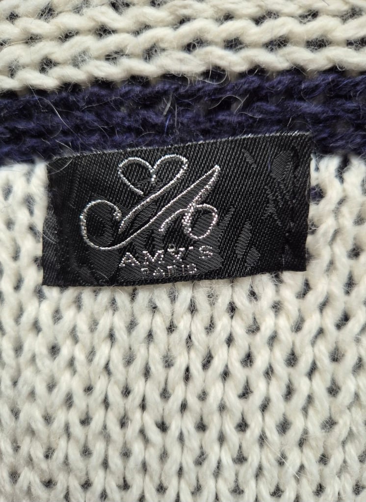 Blue & White Snowflake Design Reversible Thick Warm Waistcoat Blue Ribbon Fastening Immaculate 