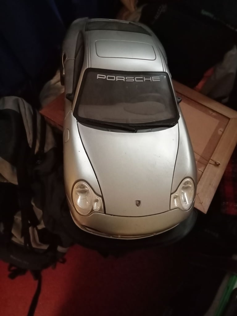 image for Vintage New Bright 1/6 Scale RC Silver 911 Turbo Porsche C 