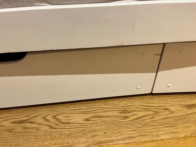 Kids single bed with pull out bed and drawers