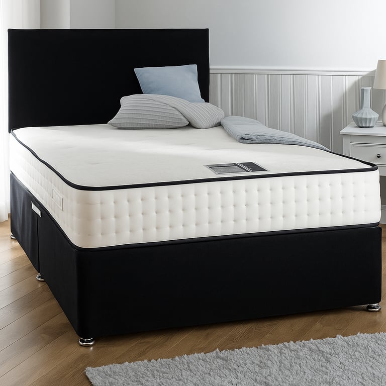 image for Durable Divan Bed Base with Built In Storage Drawers Single to King Options