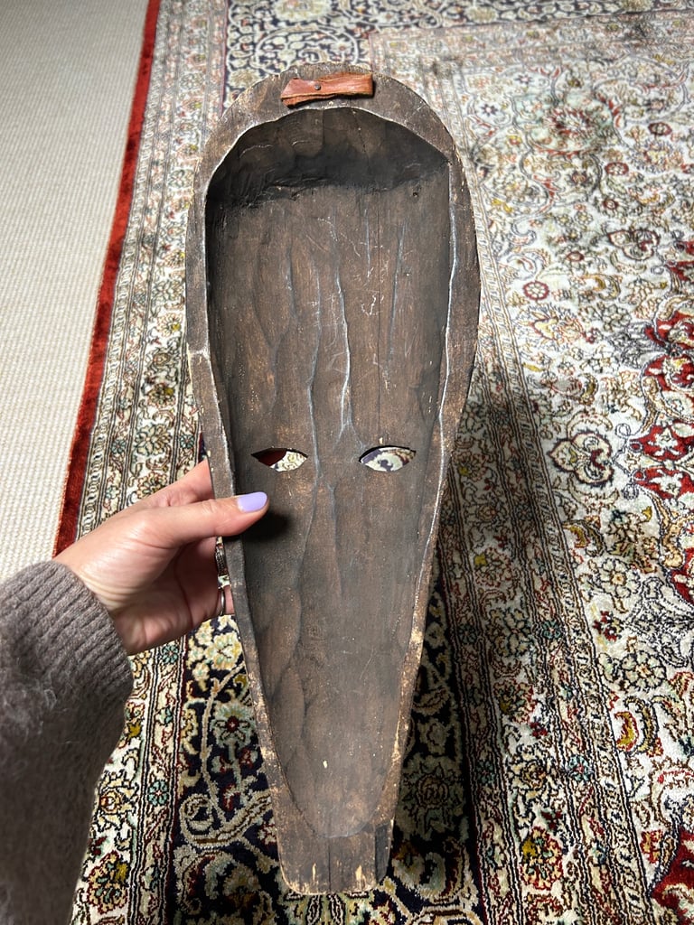 Vintage African wooden mask from Ghana