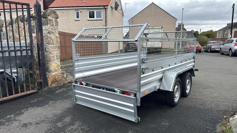BRAND NEW 10FT x 5FT TWIN AXLE NIEWIADOW TRAILER WITH 40CM MESH 750KG
