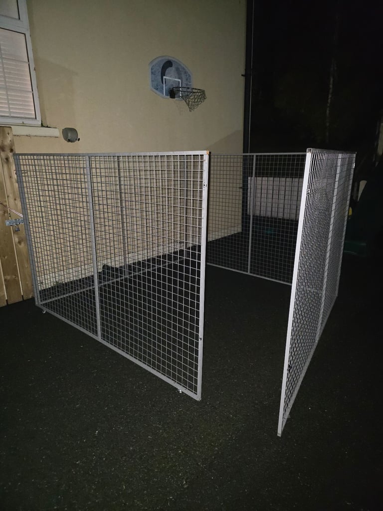 Dog Pen Cage Kennel Run Box Animal Enclosure Chicken Run On Wheels And Hinged Door
