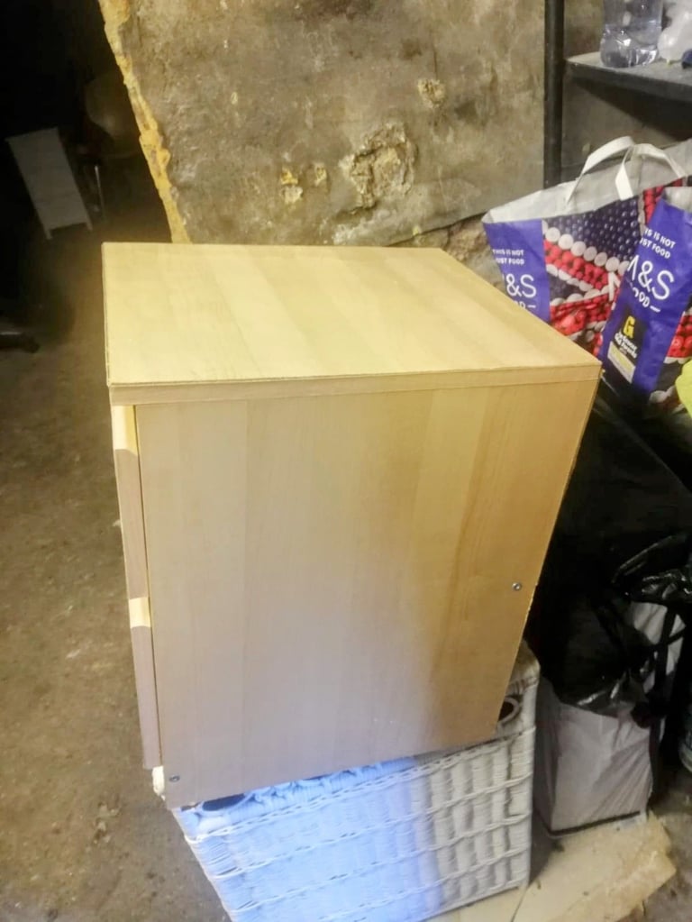 WOODEN BEDSIDE TABLE - TWO DRAWER